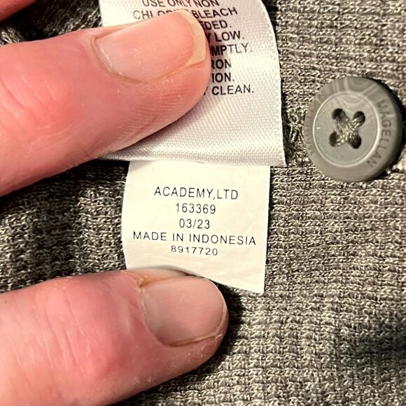 Magellan Outdoors Grey Classic Fit Waffle-Knit Thermal Long-Sleeve Henley SZ XL - Picture 6 of 7